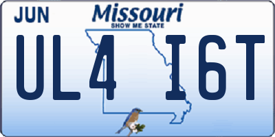 MO license plate UL4I6T