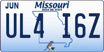 MO license plate UL4I6Z