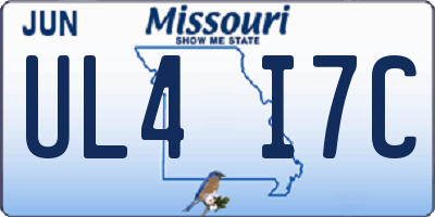 MO license plate UL4I7C