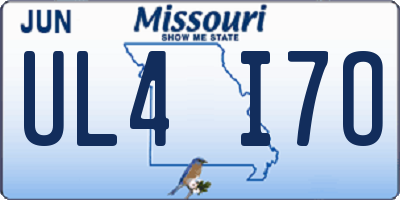 MO license plate UL4I7O