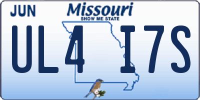 MO license plate UL4I7S