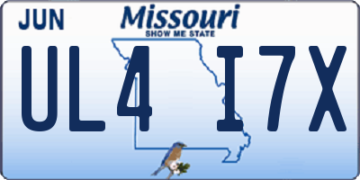 MO license plate UL4I7X
