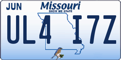 MO license plate UL4I7Z