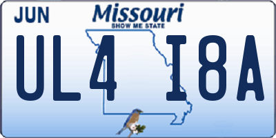 MO license plate UL4I8A