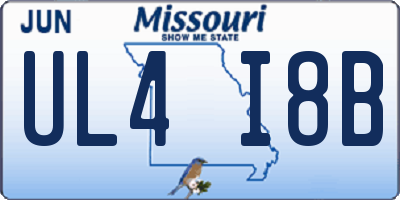 MO license plate UL4I8B