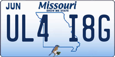 MO license plate UL4I8G
