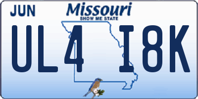 MO license plate UL4I8K