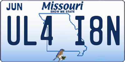 MO license plate UL4I8N