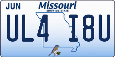 MO license plate UL4I8U