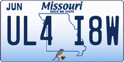 MO license plate UL4I8W