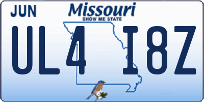 MO license plate UL4I8Z