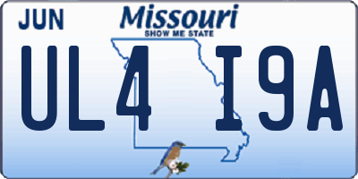 MO license plate UL4I9A