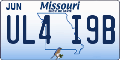 MO license plate UL4I9B