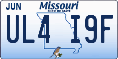 MO license plate UL4I9F