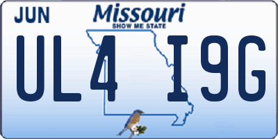 MO license plate UL4I9G