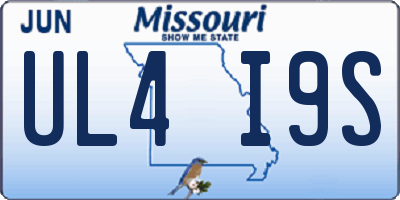MO license plate UL4I9S
