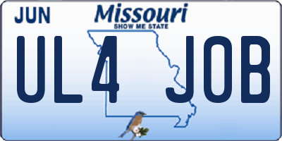 MO license plate UL4J0B