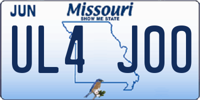 MO license plate UL4J0O