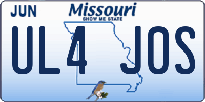 MO license plate UL4J0S