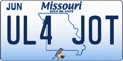 MO license plate UL4J0T