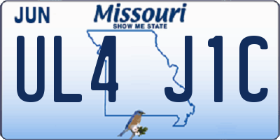 MO license plate UL4J1C