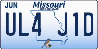 MO license plate UL4J1D