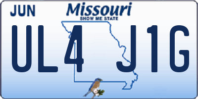 MO license plate UL4J1G