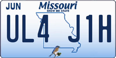 MO license plate UL4J1H