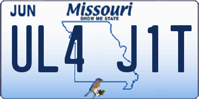 MO license plate UL4J1T