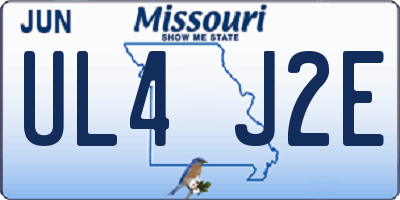 MO license plate UL4J2E