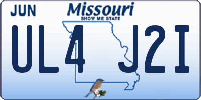 MO license plate UL4J2I