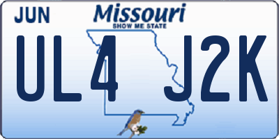 MO license plate UL4J2K