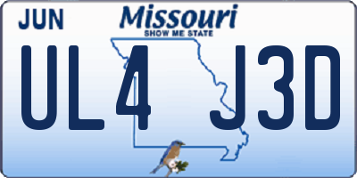 MO license plate UL4J3D