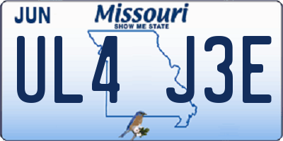 MO license plate UL4J3E