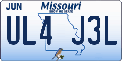 MO license plate UL4J3L