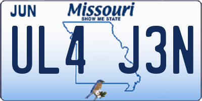 MO license plate UL4J3N