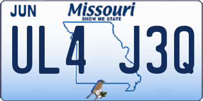 MO license plate UL4J3Q