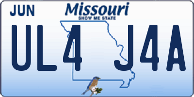 MO license plate UL4J4A