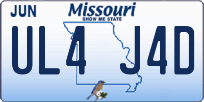 MO license plate UL4J4D