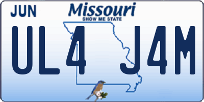 MO license plate UL4J4M