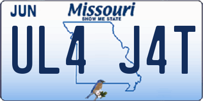 MO license plate UL4J4T