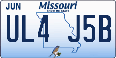 MO license plate UL4J5B