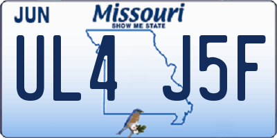 MO license plate UL4J5F