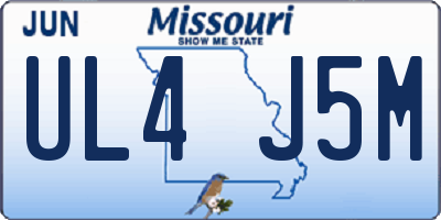 MO license plate UL4J5M