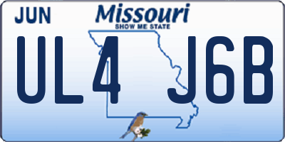 MO license plate UL4J6B