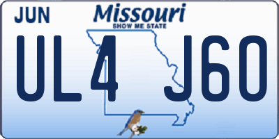 MO license plate UL4J6O