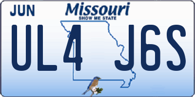 MO license plate UL4J6S