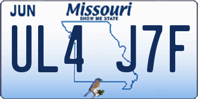 MO license plate UL4J7F