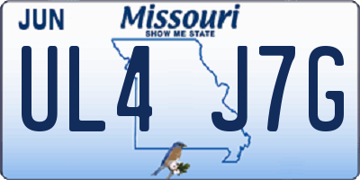 MO license plate UL4J7G