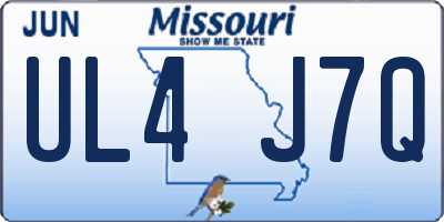 MO license plate UL4J7Q